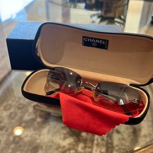 Chanel Vintage Interlocking CC Logo Round Sunglasses